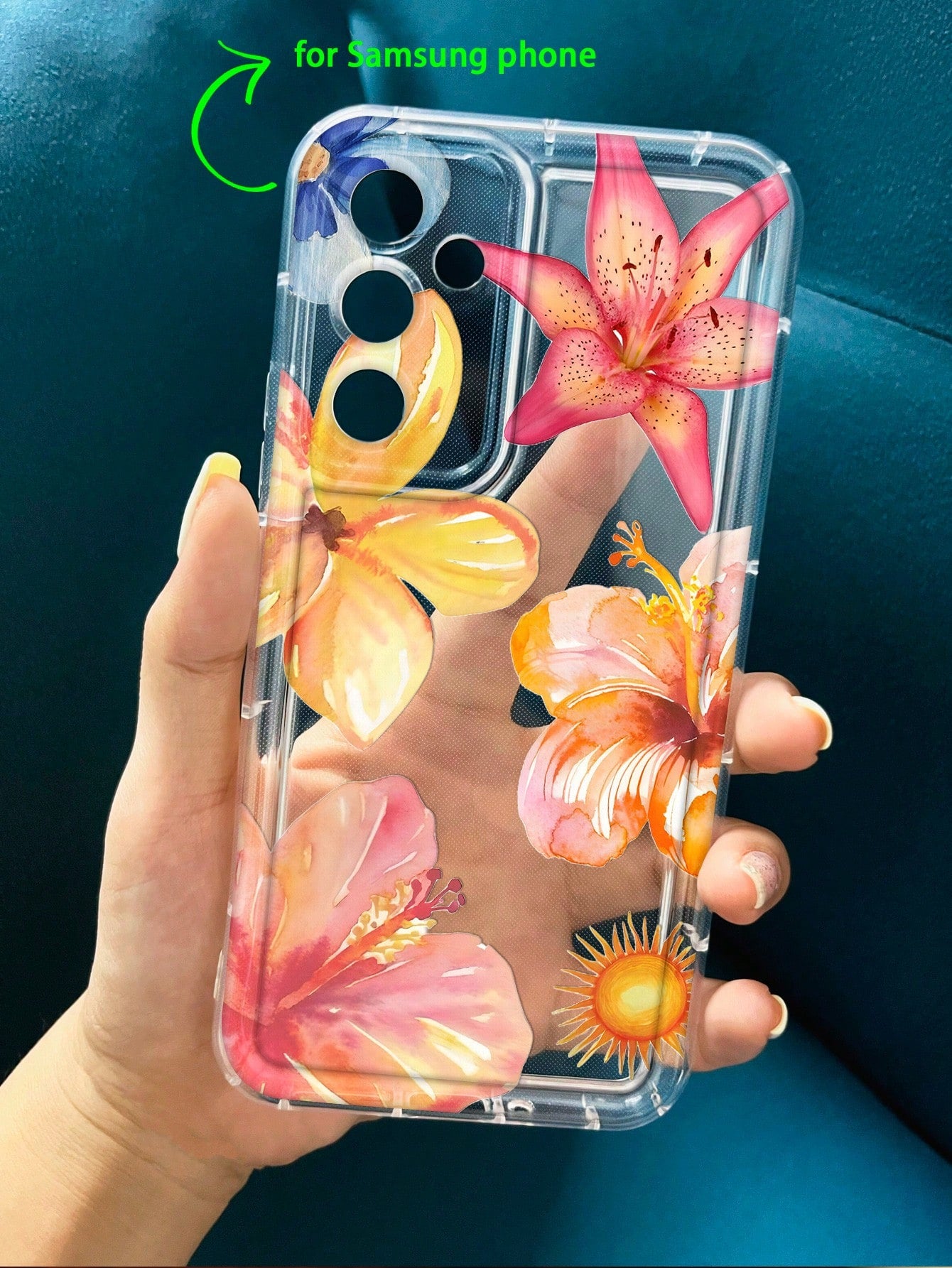 Hibiscus Flower Floral Print Clear Case Compatible With IPhone 13/11/12/16/14/15/15pro/15 Plus/15 Promax/12pro/13pro/14pro/11promax/12promax/13promax/14promax/14plus/6/6s/6plus/7/8/16Pro/16plus/16prom