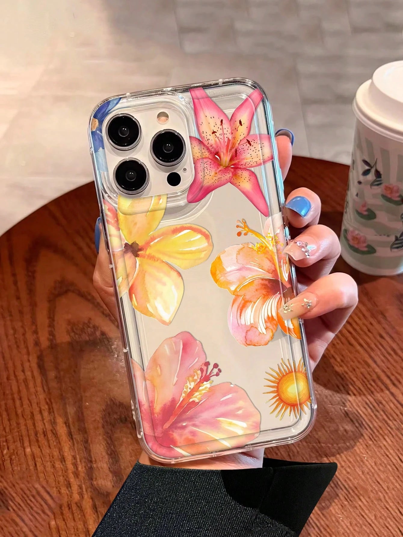 Hibiscus Flower Floral Print Clear Case Compatible With IPhone 13/11/12/16/14/15/15pro/15 Plus/15 Promax/12pro/13pro/14pro/11promax/12promax/13promax/14promax/14plus/6/6s/6plus/7/8/16Pro/16plus/16prom