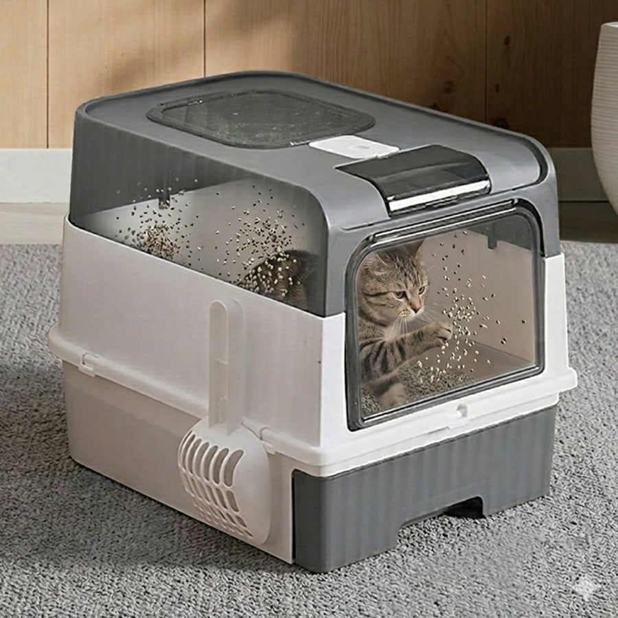 Hidden Cat Litter Box Leak Proof Upgraded Design, Enclosed Odor Control Furniture For Apartment Cat Litter Box, Space Saving Small Home Essentials For Indoor Cats,Cat Stuff,Cat Accesorries,Cat Supplie