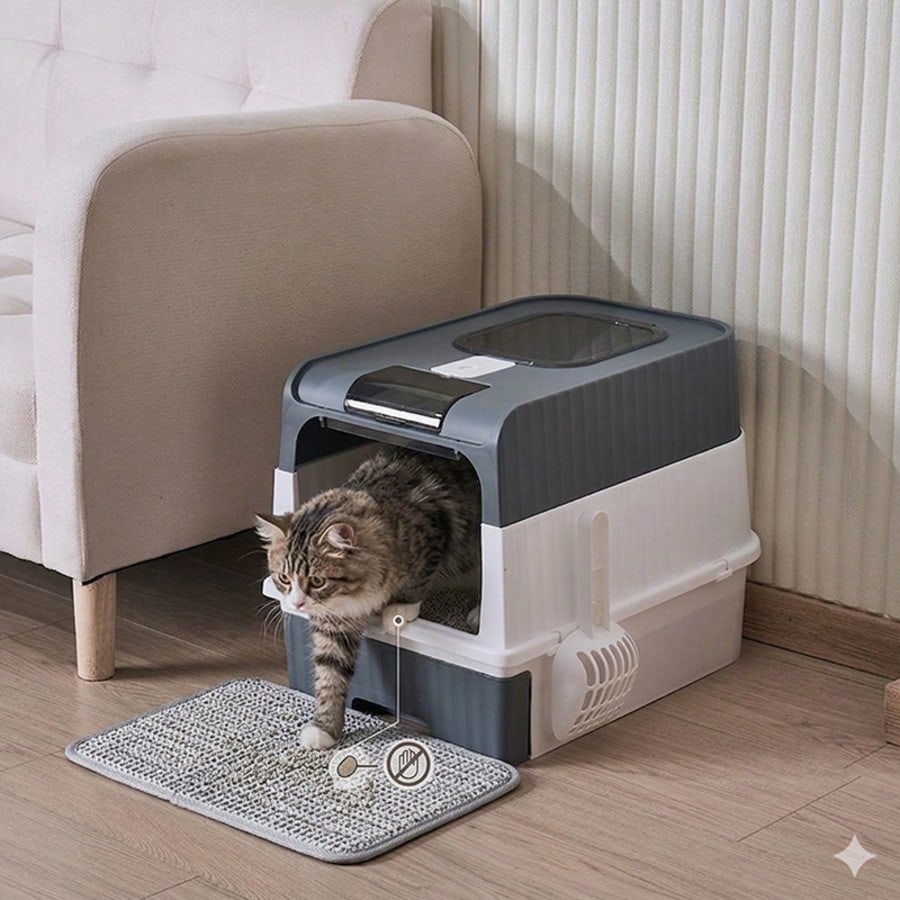 Hidden Cat Litter Box Leak Proof Upgraded Design, Enclosed Odor Control Furniture For Apartment Cat Litter Box, Space Saving Small Home Essentials For Indoor Cats,Cat Stuff,Cat Accesorries,Cat Supplie