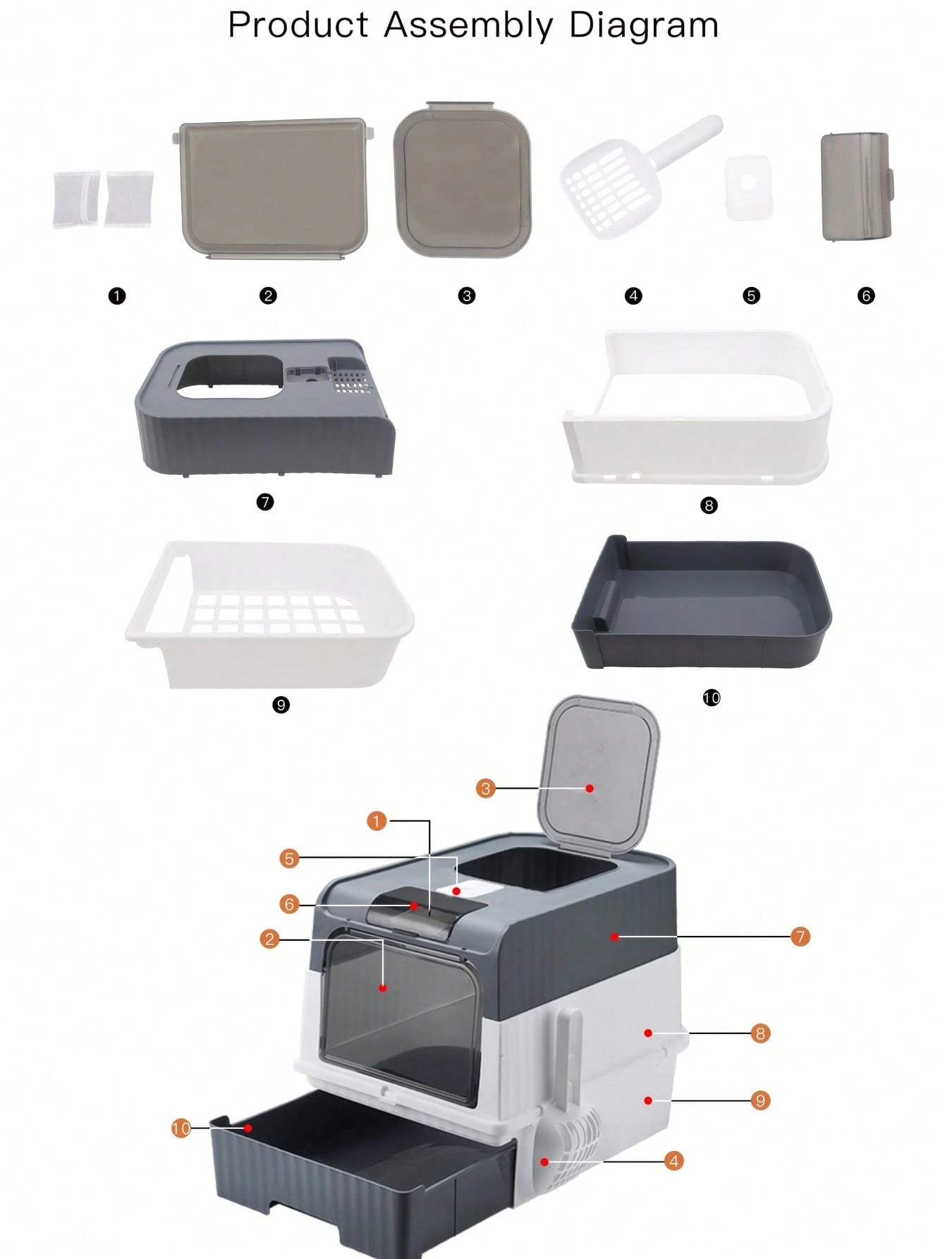 Hidden Cat Litter Box Leak Proof Upgraded Design, Enclosed Odor Control Furniture For Apartment Cat Litter Box, Space Saving Small Home Essentials For Indoor Cats,Cat Stuff,Cat Accesorries,Cat Supplie