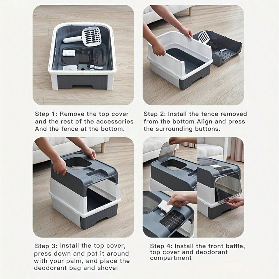 Hidden Cat Litter Box Leak Proof Upgraded Design, Enclosed Odor Control Furniture For Apartment Cat Litter Box, Space Saving Small Home Essentials For Indoor Cats,Cat Stuff,Cat Accesorries,Cat Supplie