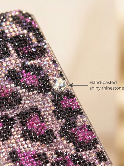 High-End Storage| Multi-Compartment Classification| Desktop More Exquisite Luxury Leopard Print Rhinestone Makeup Brush Holder
