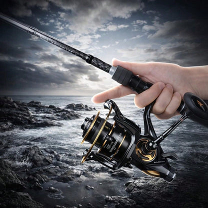 High-Performance Rotating Fishing Line Reel- Durable Handle, High Gear Ratio And Powerful Brake, Suitable For Freshwater And Saltwater Fishing, High-Speed Universal Smooth And Powerful