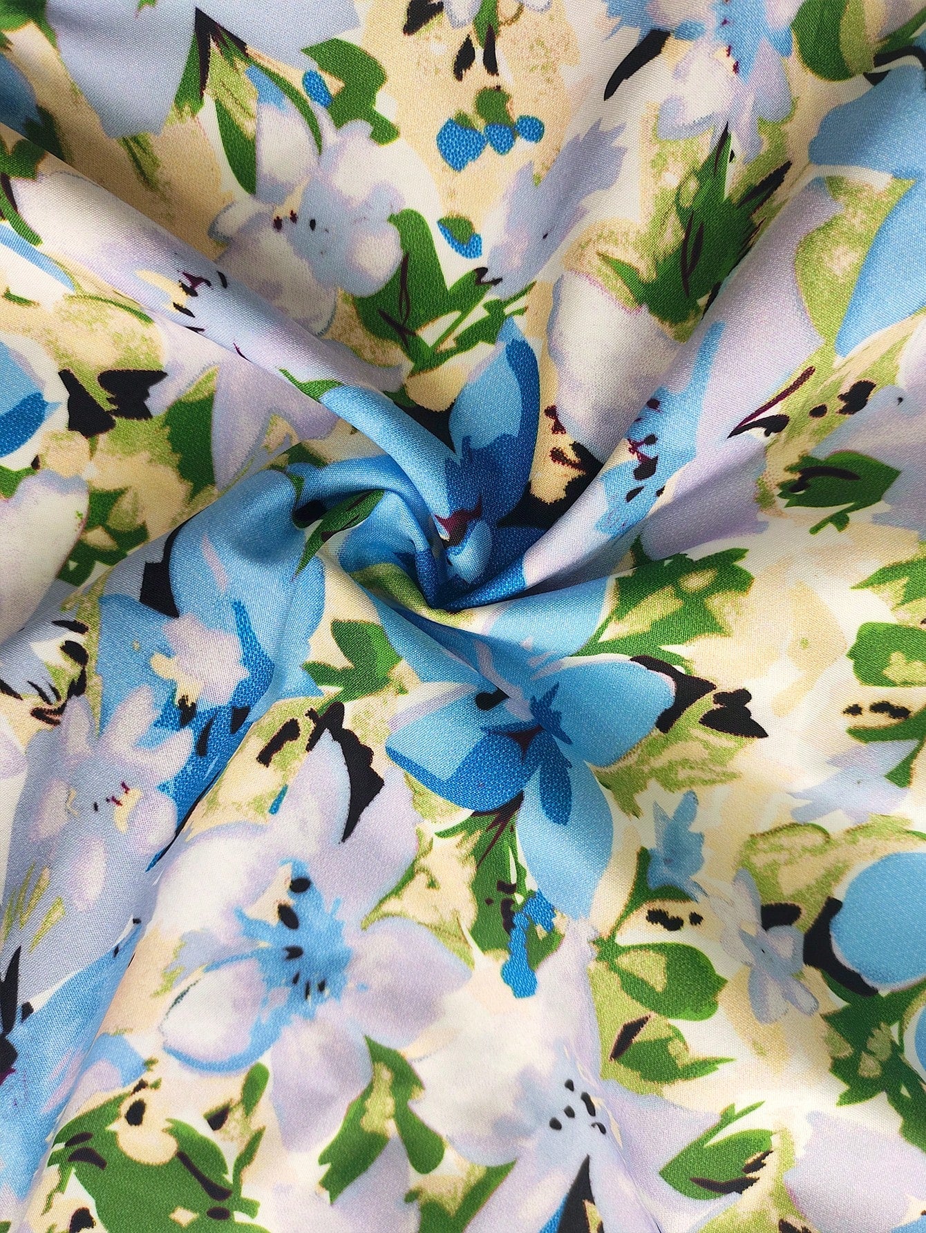 High-Waisted Ditsy Floral Fishtail Mini Skirt, Made Of Polyester Fabric With Stretch Waist, Suitable For Spring/Summer Vacation Wear