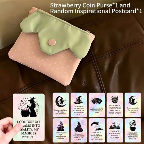 Highly Attractive Strawberry Coin Purse*1- New Cute Ins Style- Suitable For Daily Travel, Coin Storage, ID Holder, Coin Purse