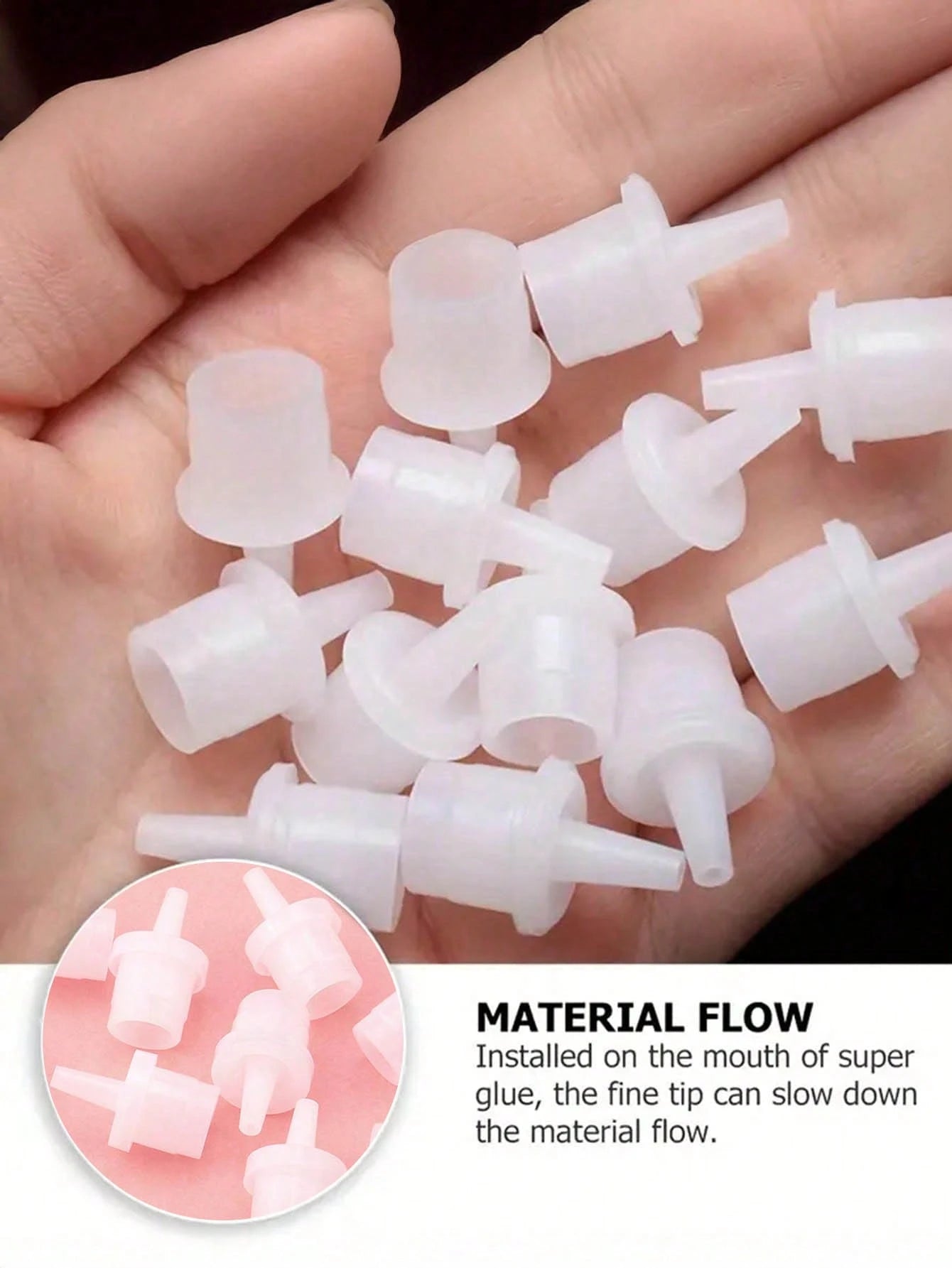 HMQ beauty Eyelash Extension Glue Bottles Sealing Caps- Non-Electric, Reusable Leak-Proof Seal For Adhesive Containers, Easy To Apply Beauty Salon Replacement Plugs- Multi Pack