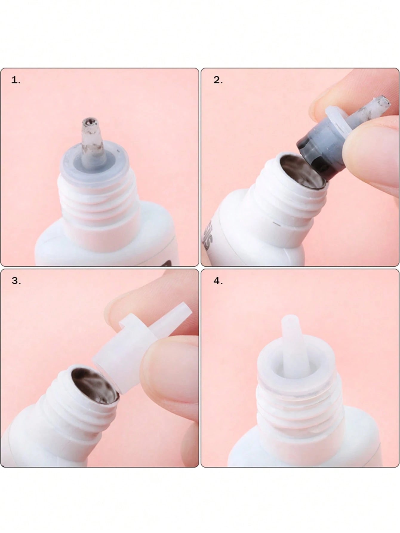 HMQ beauty Eyelash Extension Glue Bottles Sealing Caps- Non-Electric, Reusable Leak-Proof Seal For Adhesive Containers, Easy To Apply Beauty Salon Replacement Plugs- Multi Pack