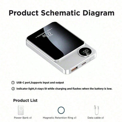 hoco. Magnetic Portable Charger 10000mAh, PD20W USB-C Fast Charging With 15W Wireless Magnetic Power Bank, Slim Travel Battery Pack For Daily Commuting, Airport Waiting Areas, Road Trips, Portable Bac