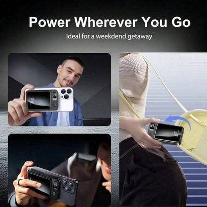 hoco. Magnetic Portable Charger 10000mAh, PD20W USB-C Fast Charging With 15W Wireless Magnetic Power Bank, Slim Travel Battery Pack For Daily Commuting, Airport Waiting Areas, Road Trips, Portable Bac
