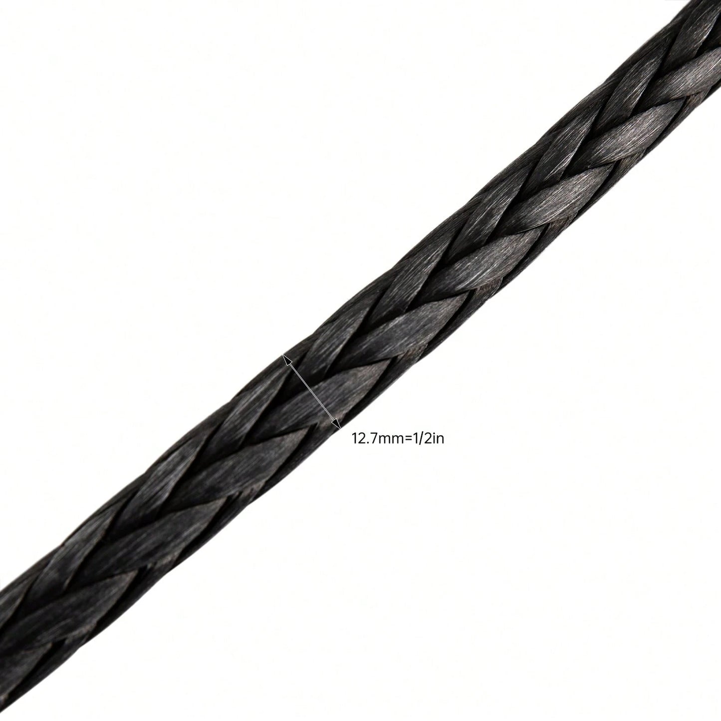 HOHOBLA (Black 1/2" X 92ft) Synthetic Winch Rope Kit, 31500lbs Winch Cable Replace Kit, W/Forged Winch Hook & Safety Pull Strap, Car Tow Recovery Cable For 4wd Off-Road Vehicle Truck SUV ATV Utv