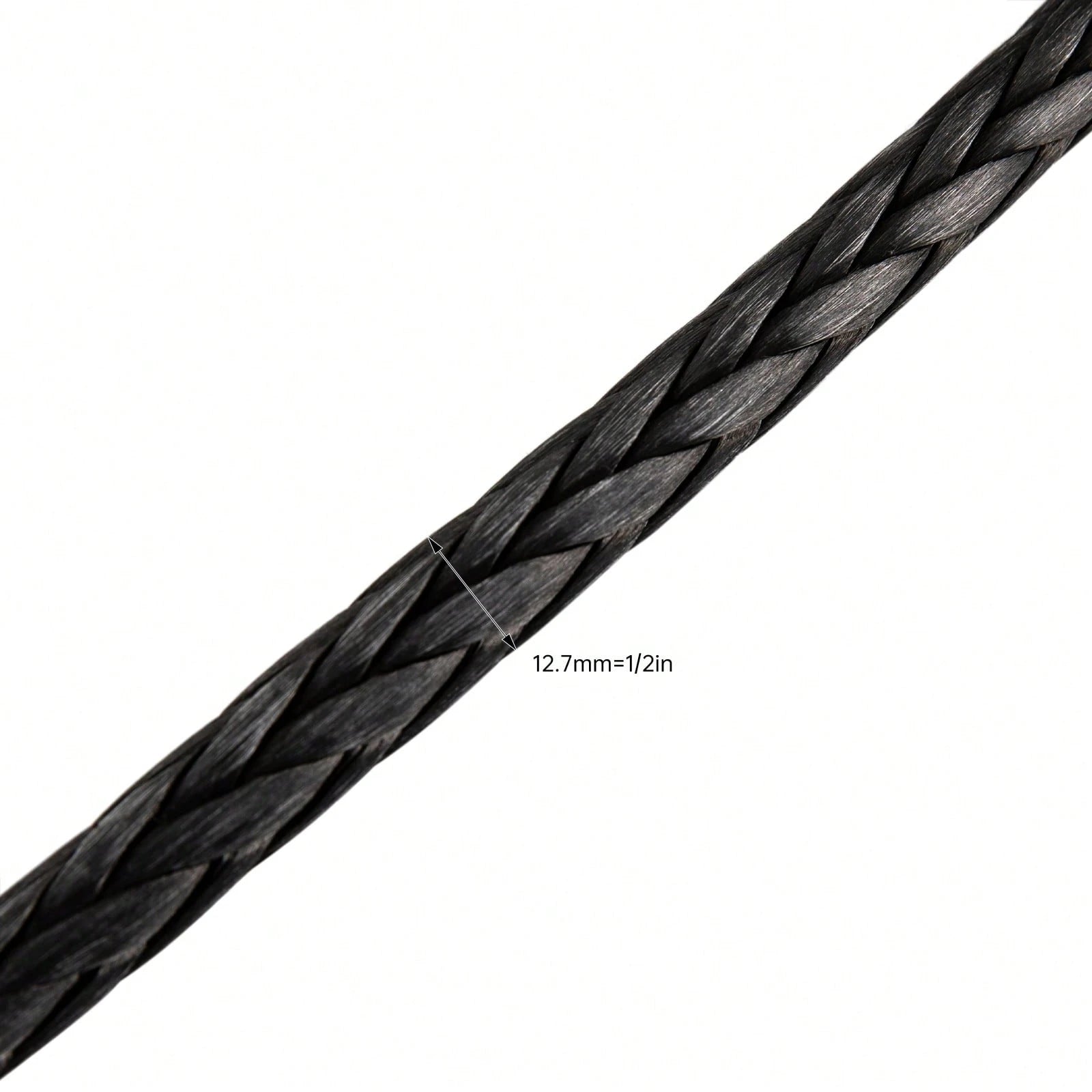 HOHOBLA (Black 1/2" X 92ft) Synthetic Winch Rope Kit, 31500lbs Winch Cable Replace Kit, W/Forged Winch Hook & Safety Pull Strap, Car Tow Recovery Cable For 4wd Off-Road Vehicle Truck SUV ATV Utv