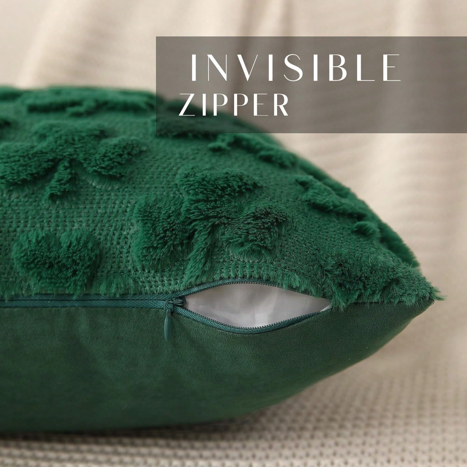 HOMPOOLL 2 Pcs St. Patrick's Day Pillowcases, 18x18 Inches. St. Patrick's Day Decoration, Green Shamrock, Soft Plush Faux Fur Jacquard Pillow. Suitable For Bedrooms, Sofas, Holidays, And Home Décor.