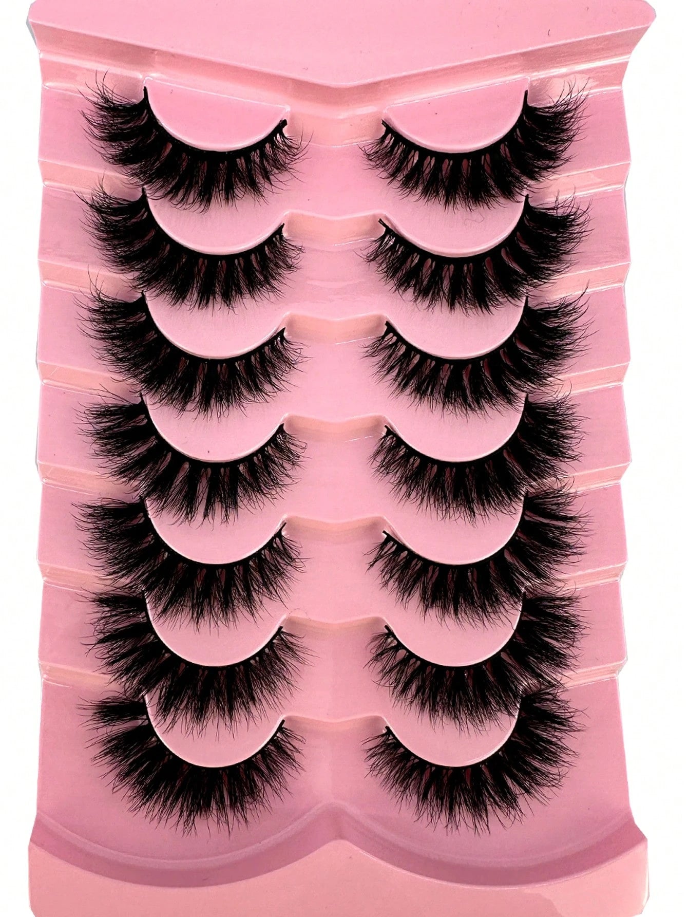 Hot 7 Pairs Of Cat Eye 3d Mink Fur False Eyelashes, Soft, Fine, Natural & Reusable Lashes For Thick & Lengthening Strip Lashes,Lashes,Eyelashes,Fake Lashes