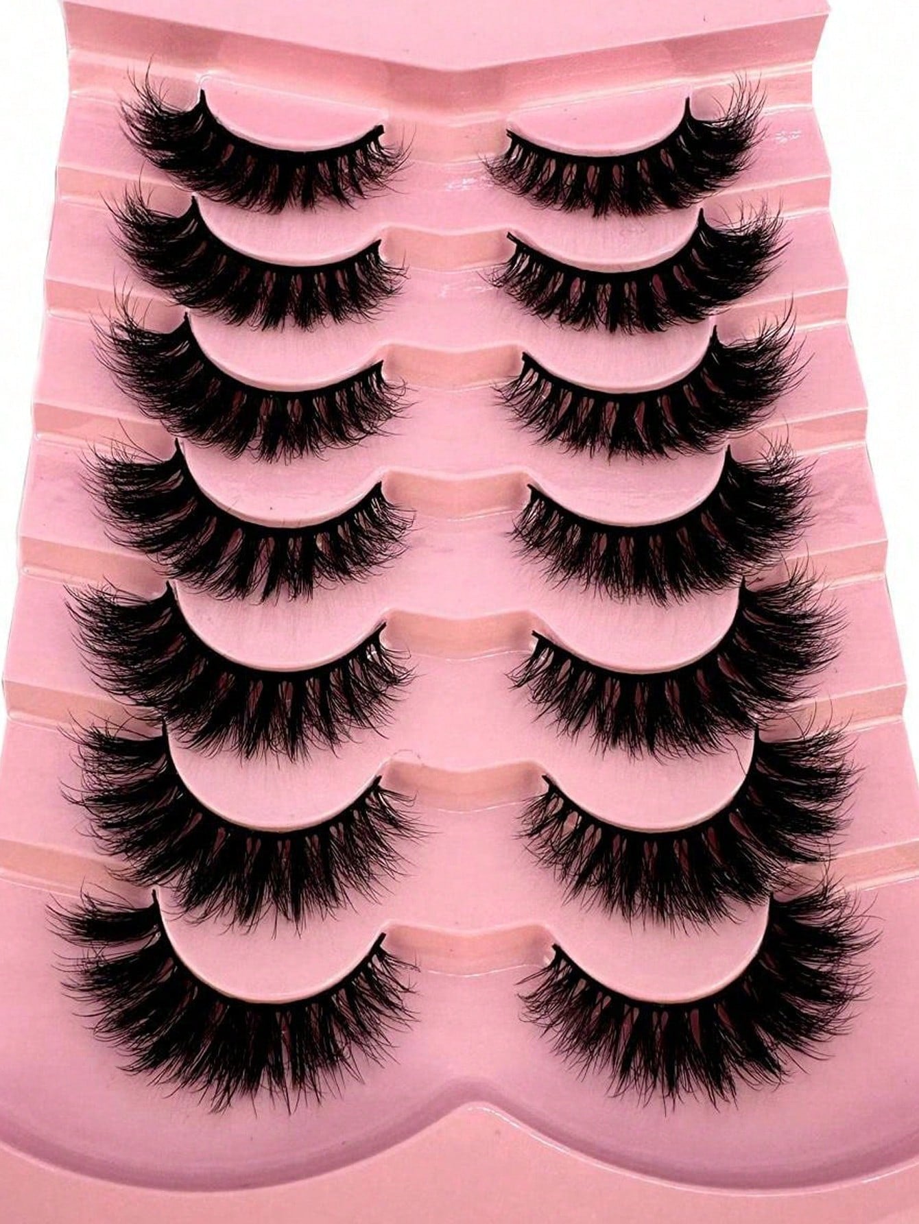 Hot 7 Pairs Of Cat Eye 3d Mink Fur False Eyelashes, Soft, Fine, Natural & Reusable Lashes For Thick & Lengthening Strip Lashes,Lashes,Eyelashes,Fake Lashes