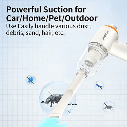 HYUNDAI HY-019 Wireless Car Vacuum Cleaner, High Suction Dust Removal, Wireless Handheld Portable, Suitable For Car And Home Cleaning