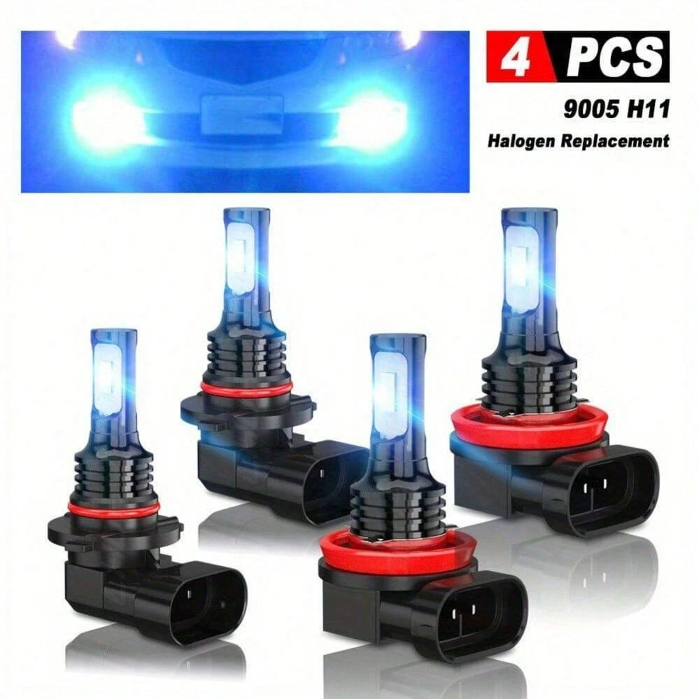 Ice Blue 9005+H11 Combination LED High/ Low Beam Headlight Bulb Conversion Kit 8000K