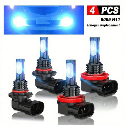Ice Blue 9005+H11 Combination LED High/ Low Beam Headlight Bulb Conversion Kit 8000K