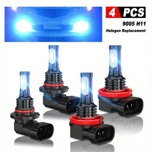 Ice Blue 9005+H11 Combination LED High/ Low Beam Headlight Bulb Conversion Kit 8000K