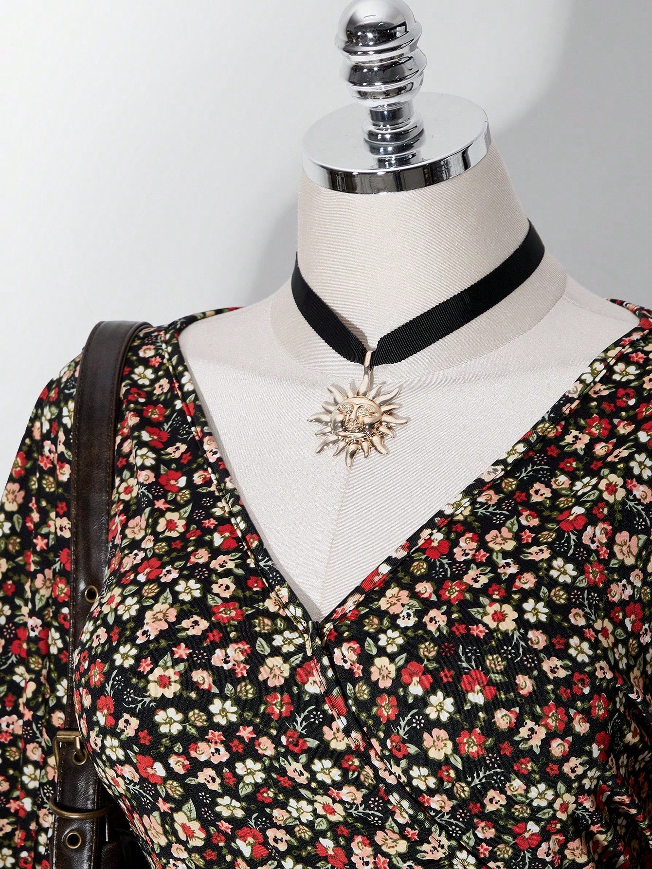 ICON Women's Plus Size Floral Patchwork Ruffle Trim T-Shirt