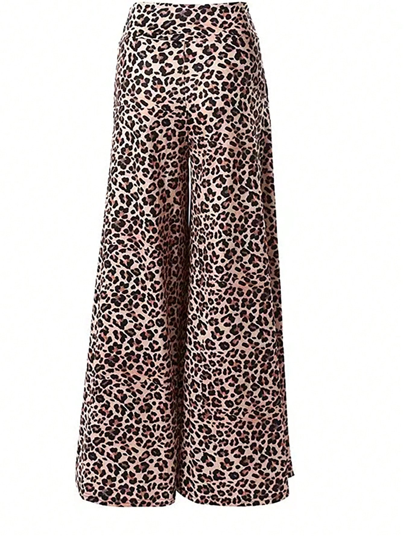 INAWLY Women's Leopard Print Wide Leg Pants Fall Cloth For Women