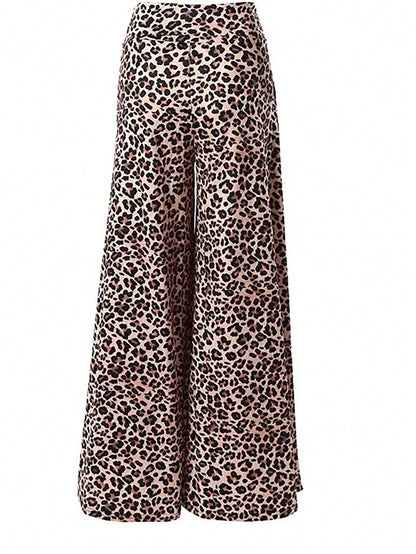 INAWLY Women's Leopard Print Wide Leg Pants Fall Cloth For Women