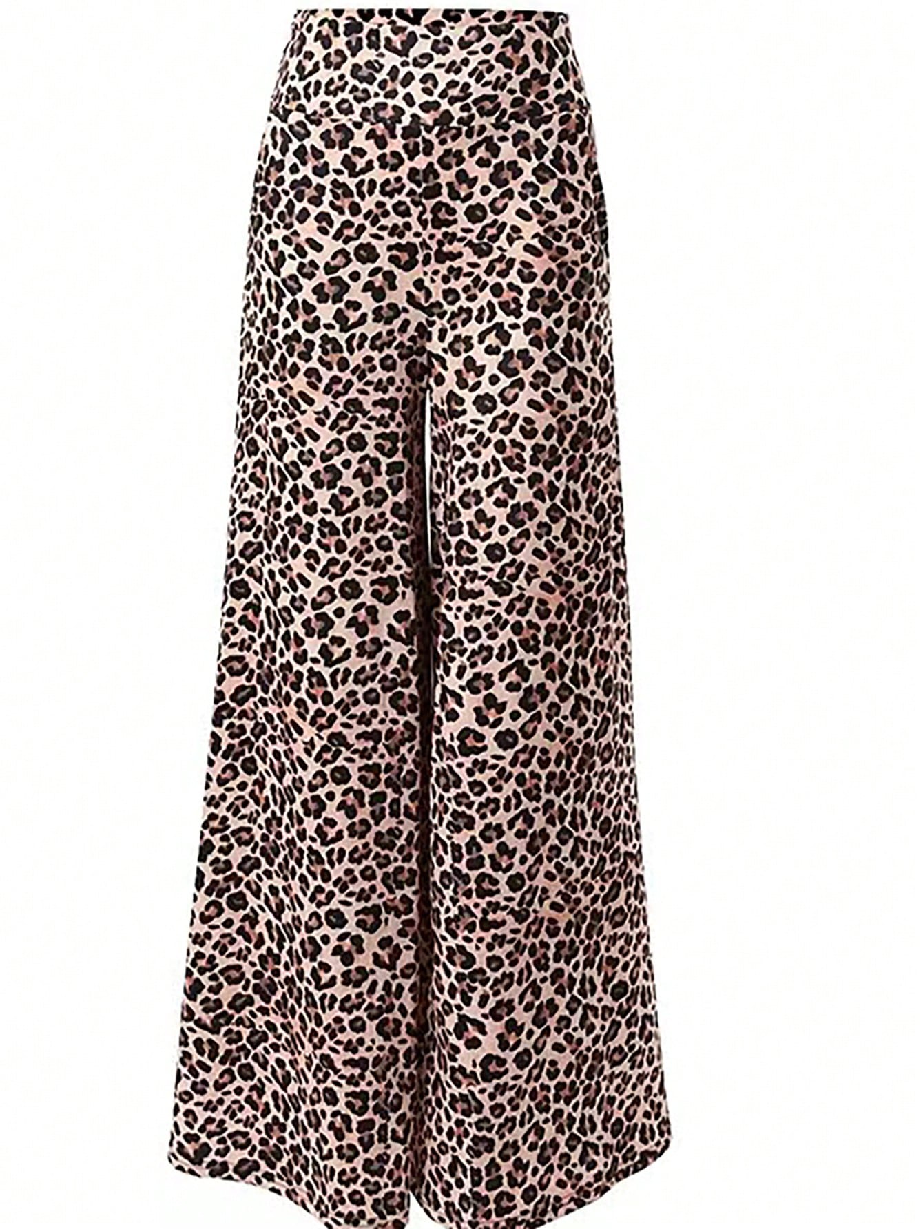 INAWLY Women's Leopard Print Wide Leg Pants Fall Cloth For Women