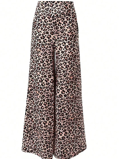 INAWLY Women's Leopard Print Wide Leg Pants Fall Cloth For Women