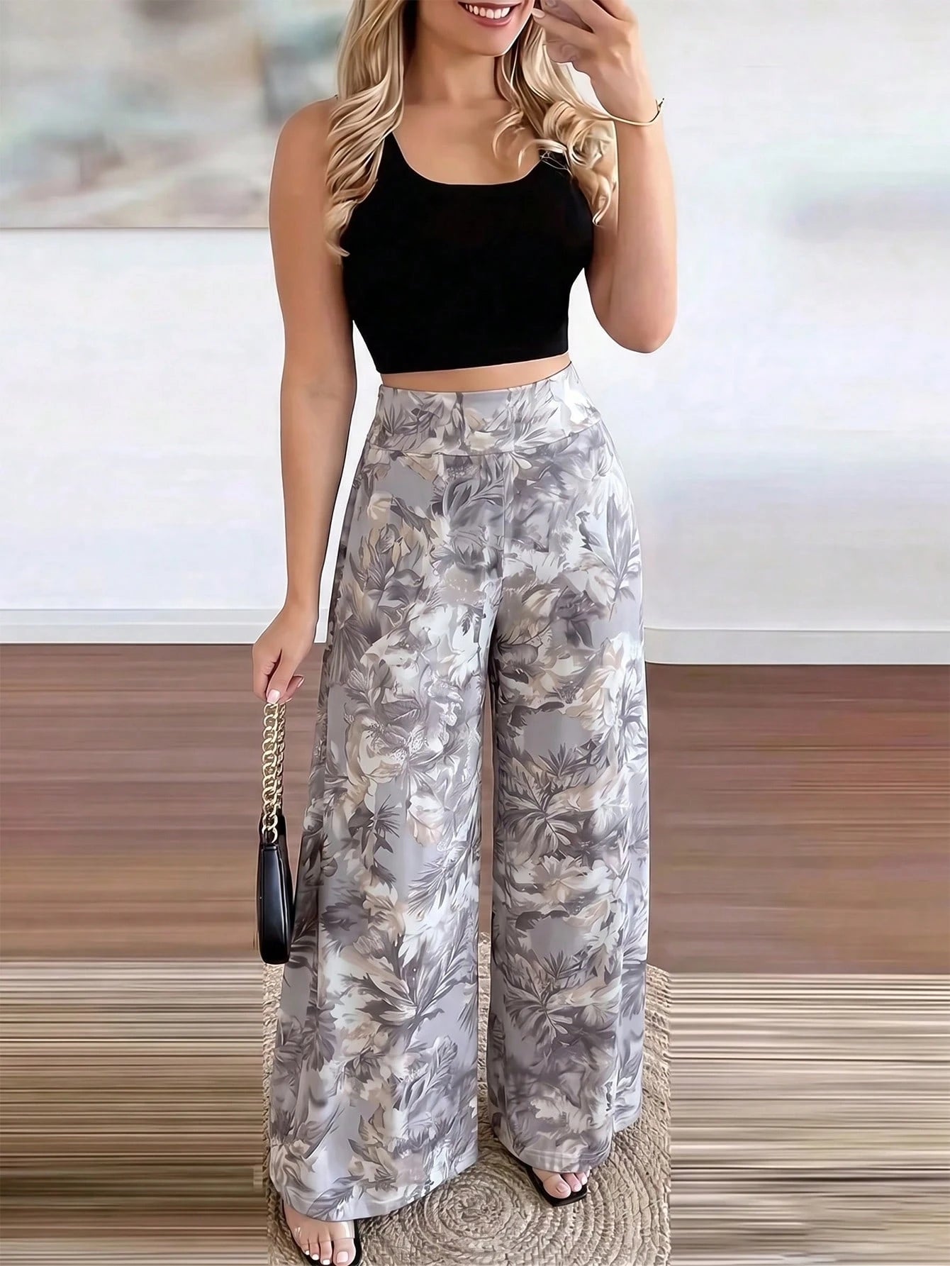INAWLY Women's Leopard Print Wide Leg Pants Fall Cloth For Women