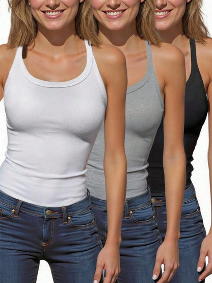 INAWLY Women's Solid Color Simple Daily Camisole