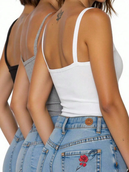 INAWLY Women's Solid Color Simple Daily Camisole