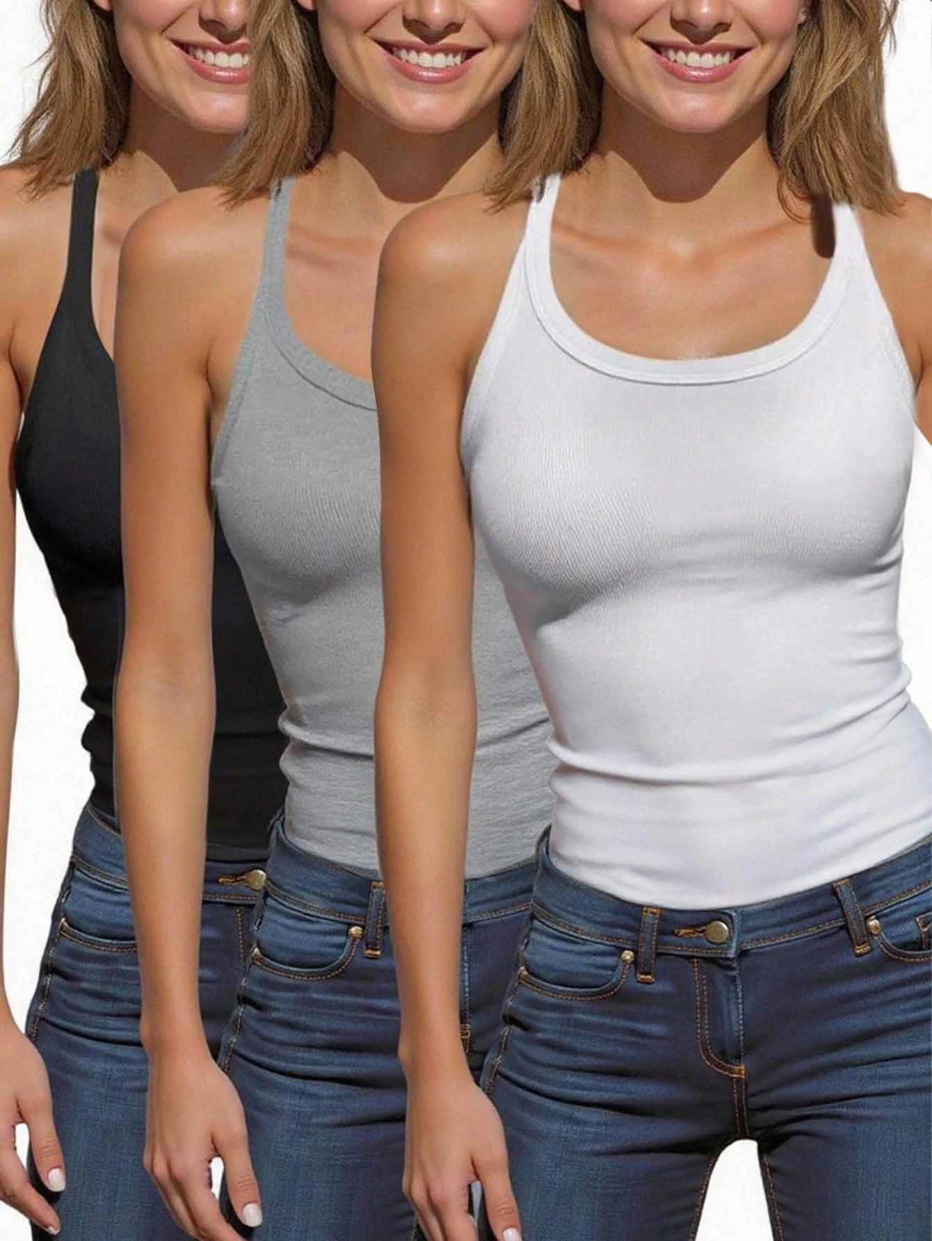 INAWLY Women's Solid Color Simple Daily Camisole