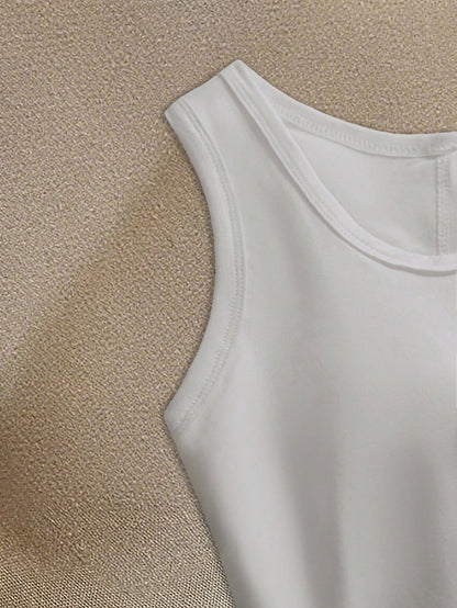 INAWLY Women's Solid Color Slim Fit Tank Tops, Casual Daily Wear, Summer