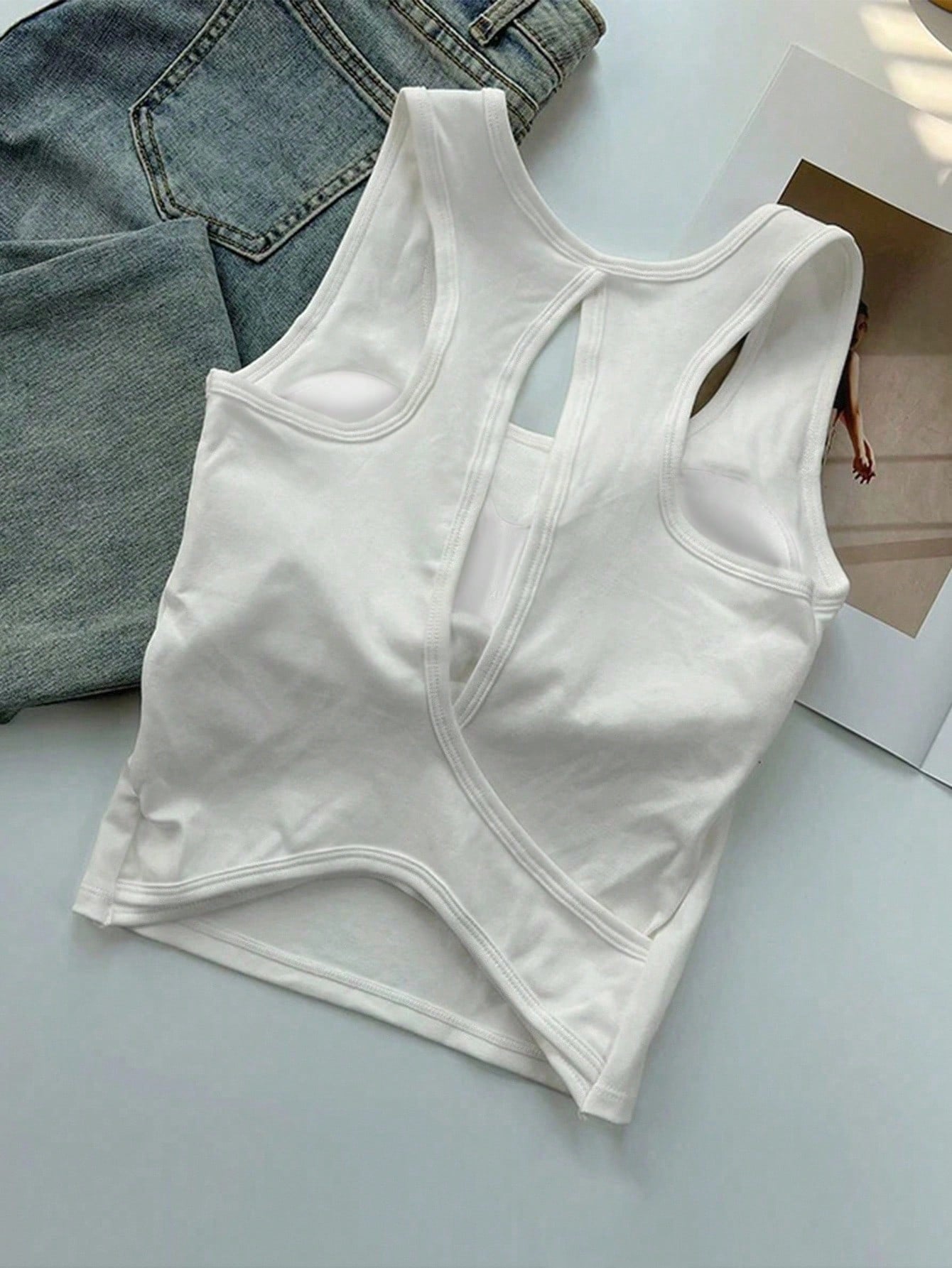 INAWLY Women's Solid Color Slim Fit Tank Tops, Casual Daily Wear, Summer