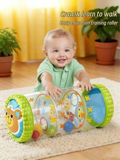 Infant Crawling Toy Encourages Crawling, Green, Blue, Early Development Baby Activity With Rattle And Rolling Ball, Built-In Bell Fun Cute Animal Style Helps Develop Motor Skills, 6 Months, 1 2 3 Year