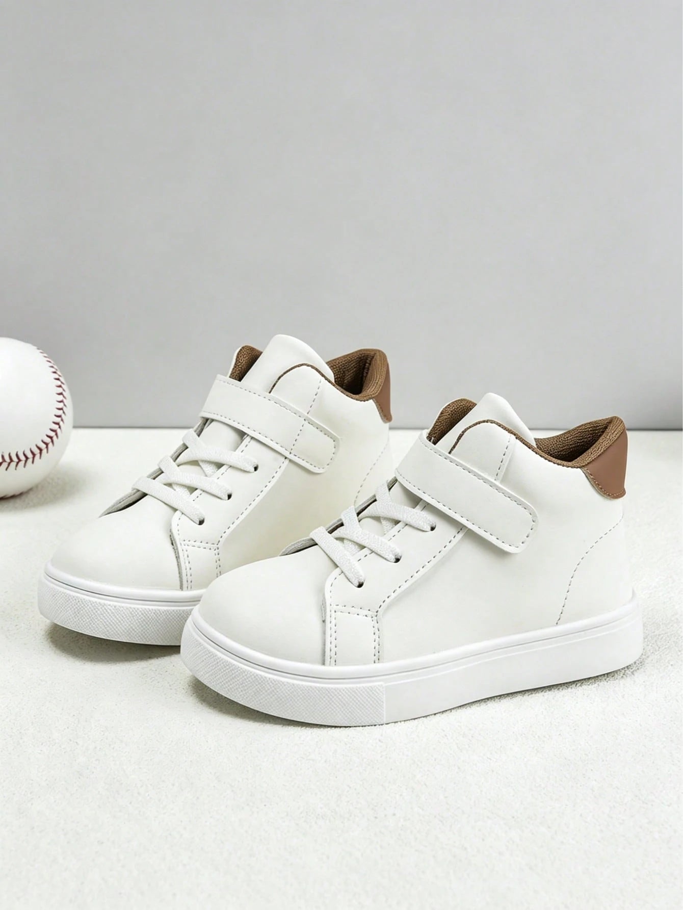 Infant & Toddler Cute Minimalist Casual [Mid-Top] Sneakers- Spring/Autumn New Unisex Skate Shoes, Training-Running Shoes, Hook & Loop Closure, Breathable Mesh And Soft Upper, Lightweight Sole, Fashio