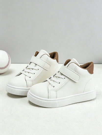 Infant & Toddler Cute Minimalist Casual [Mid-Top] Sneakers- Spring/Autumn New Unisex Skate Shoes, Training-Running Shoes, Hook & Loop Closure, Breathable Mesh And Soft Upper, Lightweight Sole, Fashio