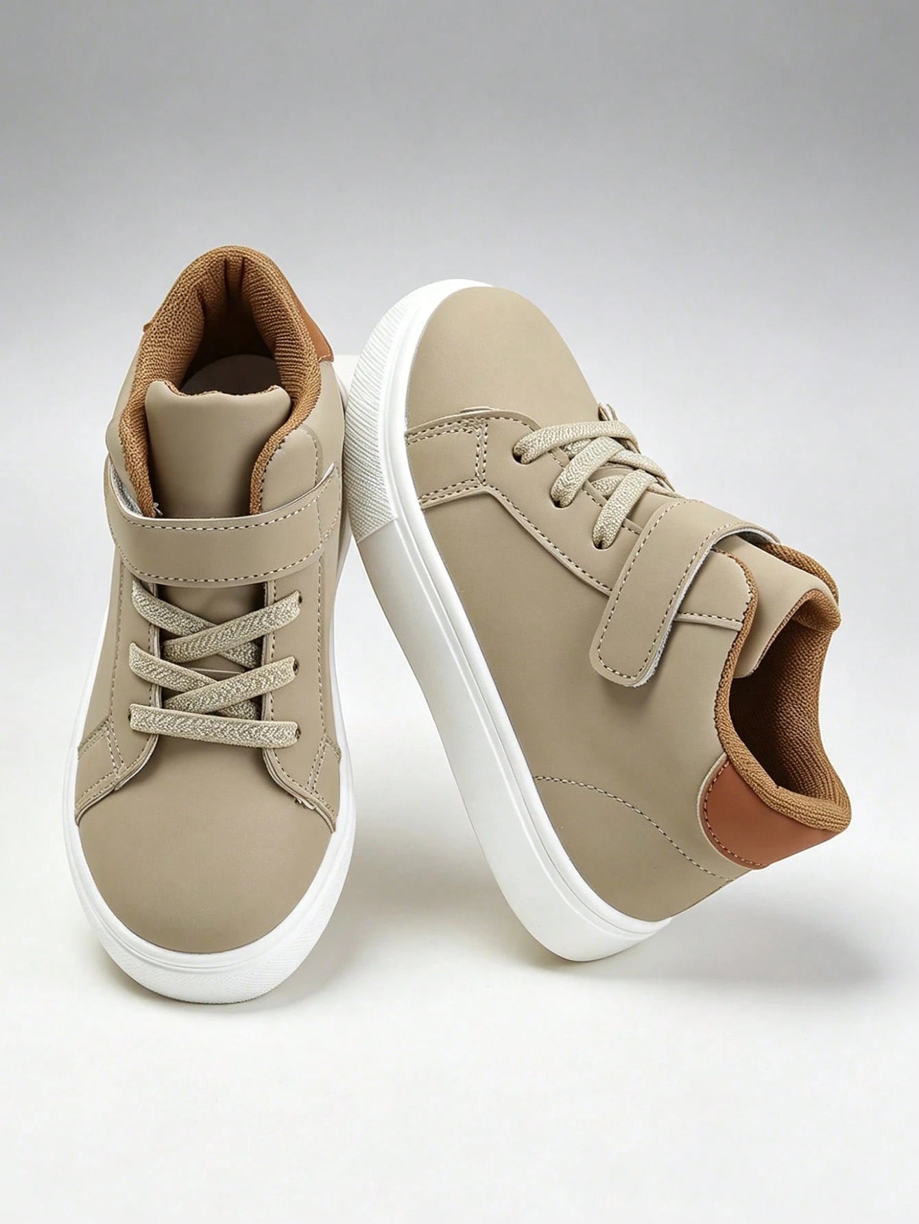 Infant & Toddler Cute Minimalist Casual [Mid-Top] Sneakers- Spring/Autumn New Unisex Skate Shoes, Training-Running Shoes, Hook & Loop Closure, Breathable Mesh And Soft Upper, Lightweight Sole, Fashio