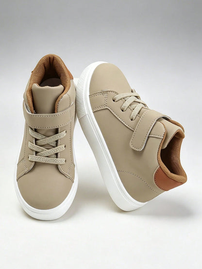 Infant & Toddler Cute Minimalist Casual [Mid-Top] Sneakers- Spring/Autumn New Unisex Skate Shoes, Training-Running Shoes, Hook & Loop Closure, Breathable Mesh And Soft Upper, Lightweight Sole, Fashio