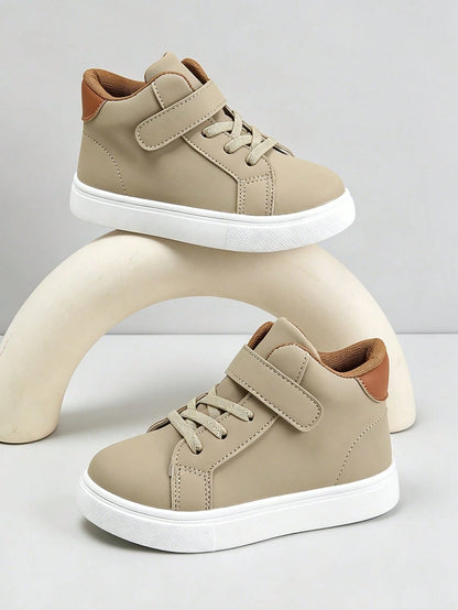 Infant & Toddler Cute Minimalist Casual [Mid-Top] Sneakers- Spring/Autumn New Unisex Skate Shoes, Training-Running Shoes, Hook & Loop Closure, Breathable Mesh And Soft Upper, Lightweight Sole, Fashio