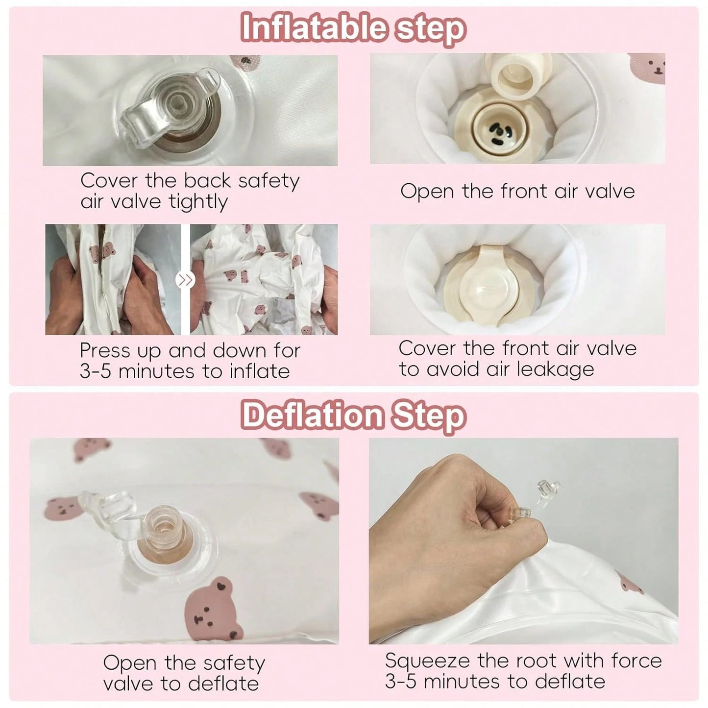 Inflatable Baby Seat, Upright Baby Floor Seat- Built-In Air Pump, Portable Baby Seat Suitable For 3-36 Months- Non Slip Design, Soft Cushion