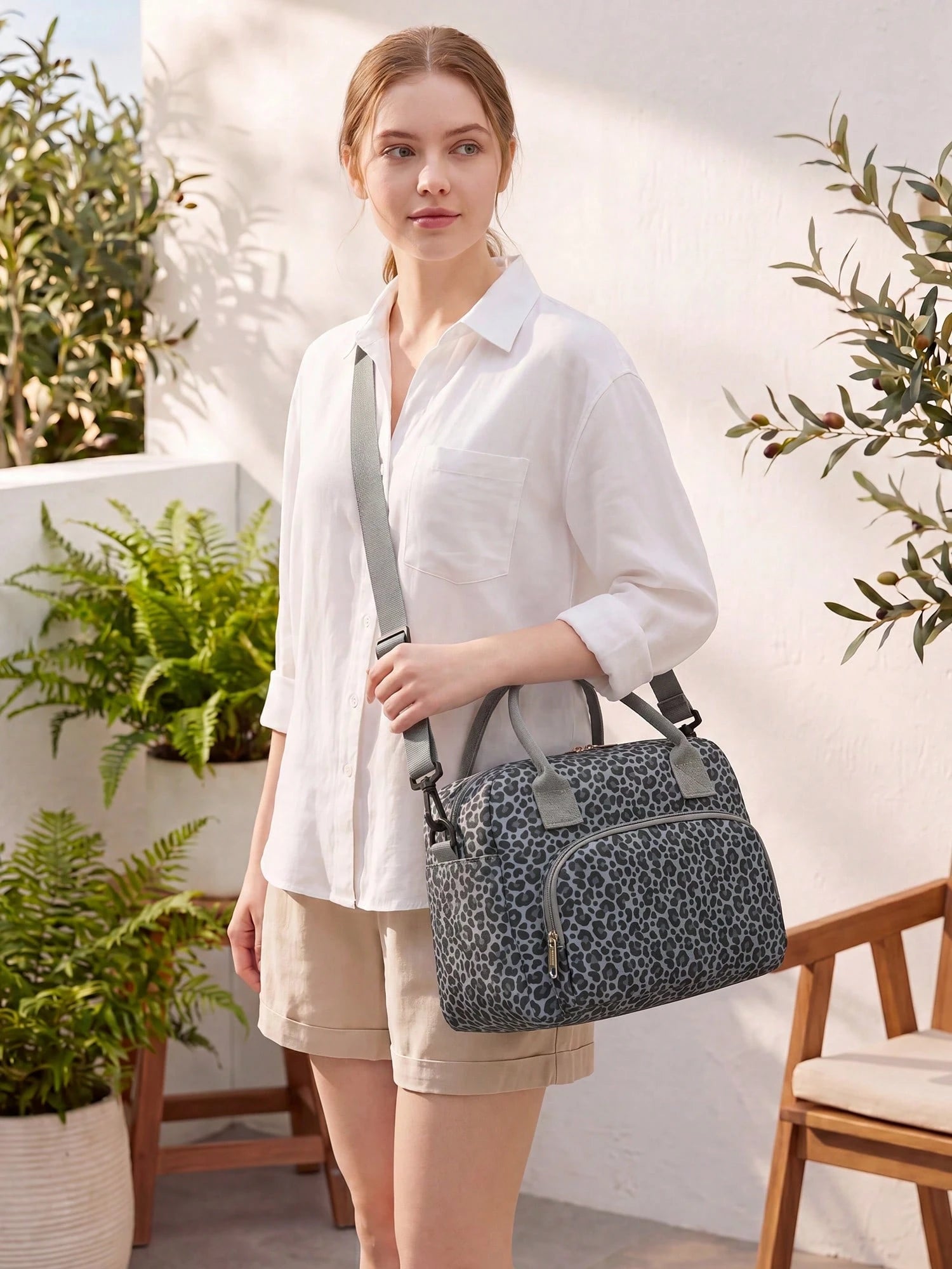 Insulated Tote Bag For Women, Waterproof Thermal Bag With Handle & Zipper, Floral Bow Corduroy Storage Bag, Large Capacity Portable Work Bag