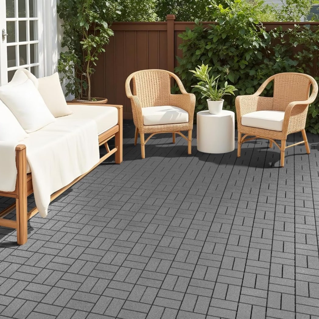 Interlocking Plastic Deck Tiles| Tool-Free Snap-Together Installation| PP Material| Ideal For Outdoor Patios, Balconies, And Poolside Areas| All-Weather Durable & Easy To Maintain