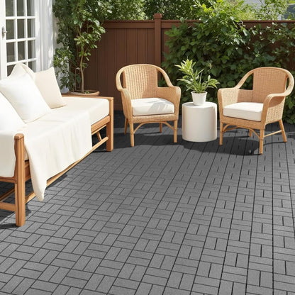 Interlocking Plastic Deck Tiles| Tool-Free Snap-Together Installation| PP Material| Ideal For Outdoor Patios, Balconies, And Poolside Areas| All-Weather Durable & Easy To Maintain