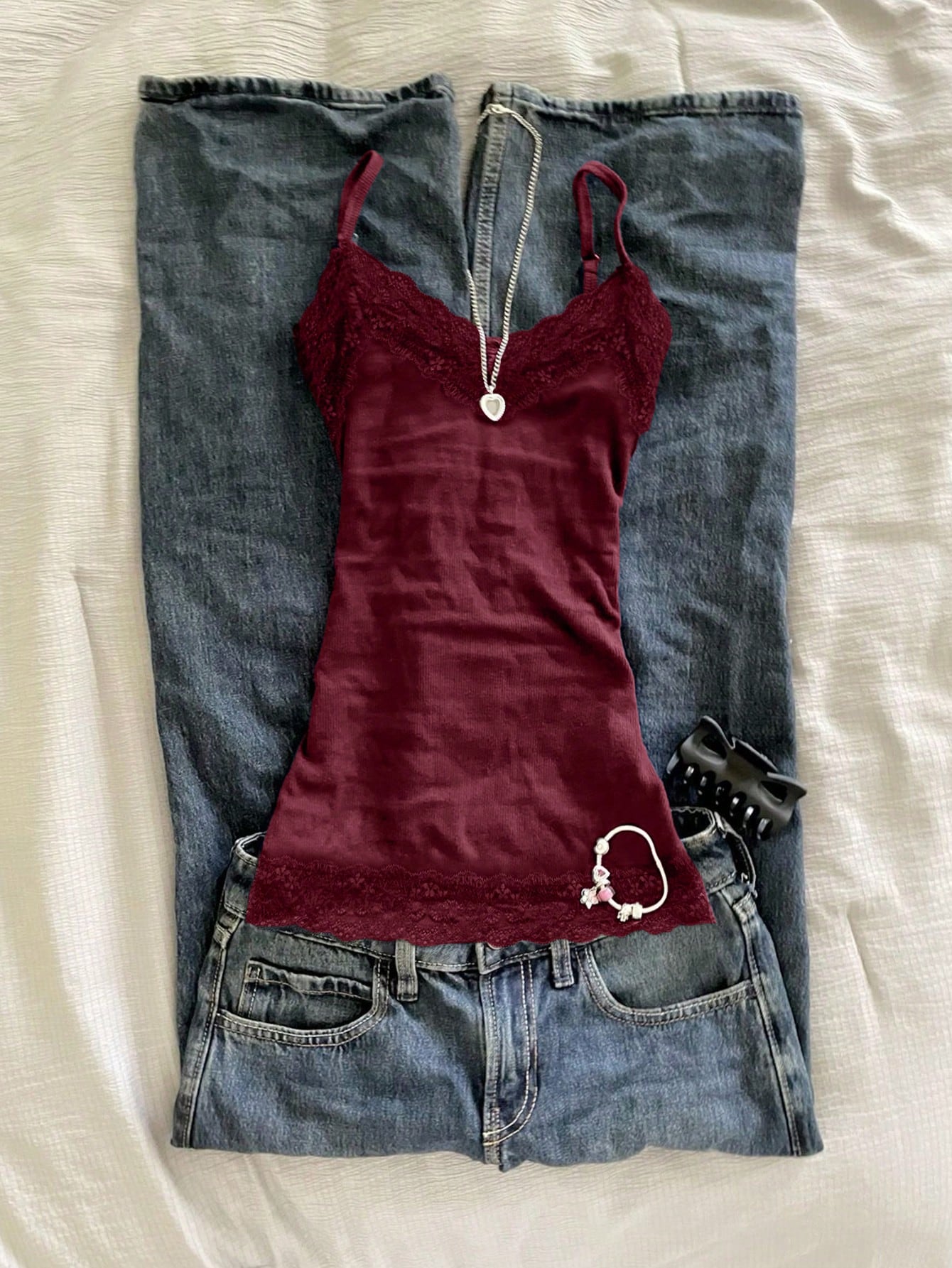 IslaSuriya Lace Patchwork Fitted Women Camisole