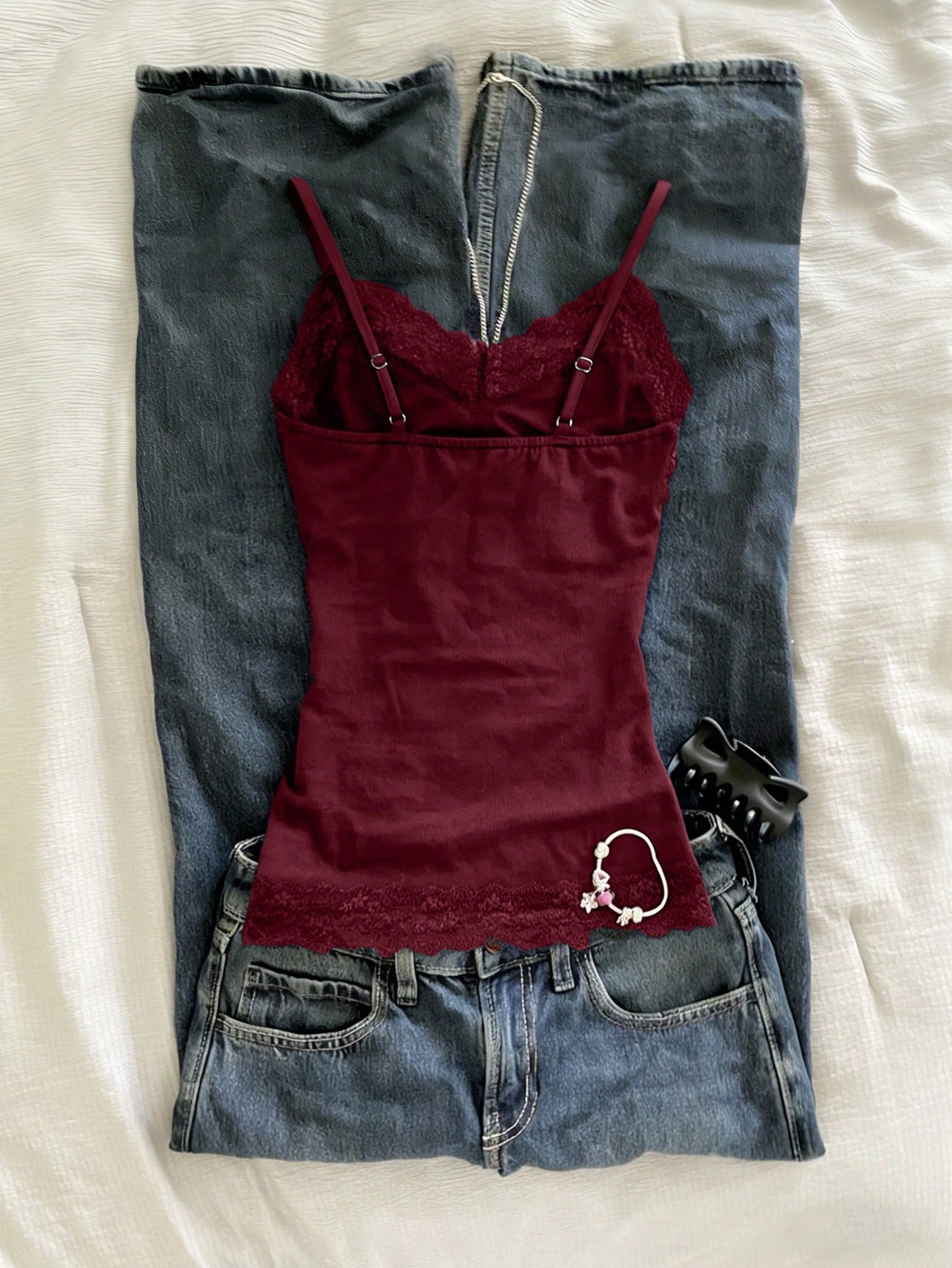 IslaSuriya Lace Patchwork Fitted Women Camisole