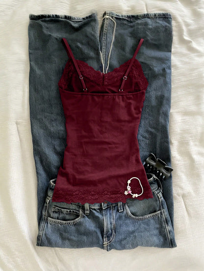 IslaSuriya Lace Patchwork Fitted Women Camisole