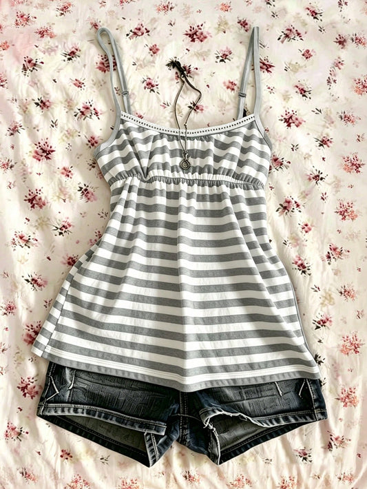 IslaSuriya Plus Size Women Summer Casual Striped Camisole