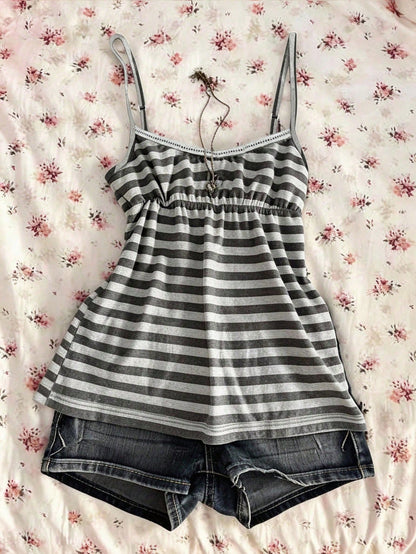 IslaSuriya Plus Size Women Summer Casual Striped Camisole