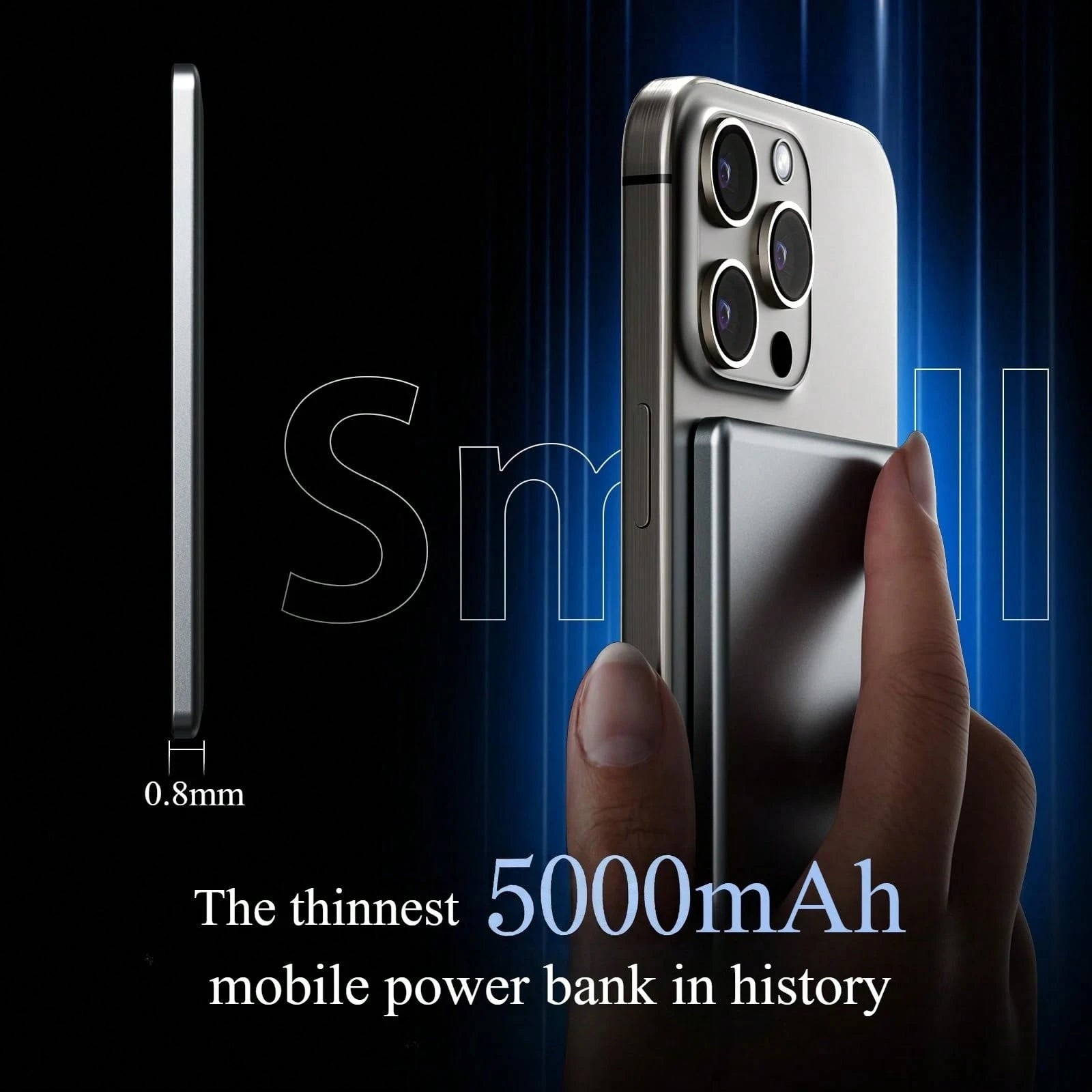JAMJAKE Fast Charging Magnetic Portable Power Supply Power Bank, Ultra-Thin 5000mAh Wireless Power Bank With Magnetic Charging, Supports 15W Fast Charging Compatible With IPhone 17/16/15/14/13/12 Seri